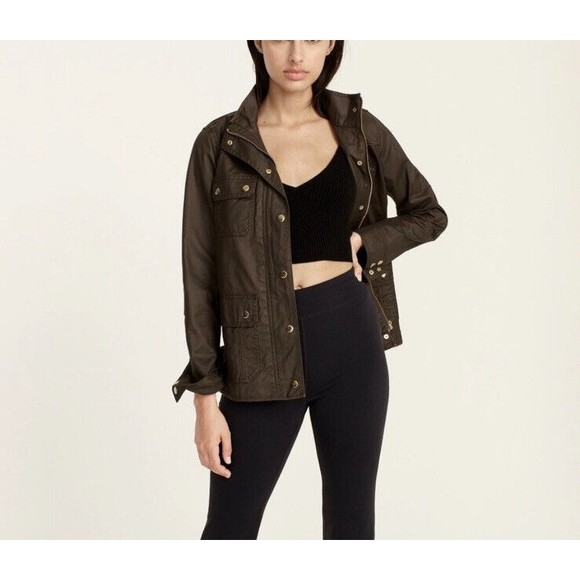 J Crew Mossy Brown Downtown Field Utility Jacket Size Small - Picture 1 of 12